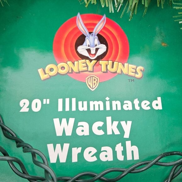 Looney Tunes Holiday Wreath Light Up Illuminated Wacky Warner Bros Christmas 20" - Picture 8 of 13